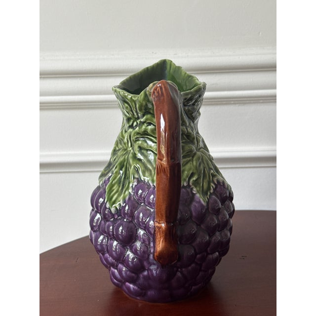 Purple Vintage Ceramic Grape Pitcher For Sale - Image 8 of 8