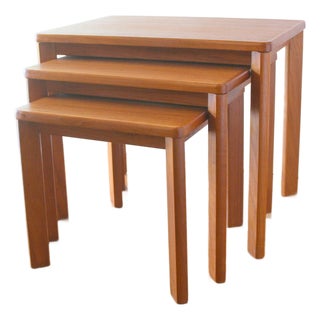 Mid Century Modern Danish Teak Nesting Tables by Toften For Sale