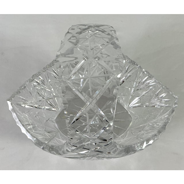 Superior, Large, Cut Crystal Brides Basket-(The Best of Its Form) For Sale - Image 4 of 8