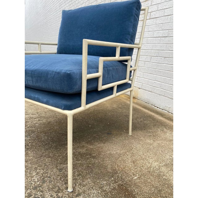 Traditional Mr. Brown London Fitzroy Blue Chairs - a Pair For Sale - Image 3 of 10