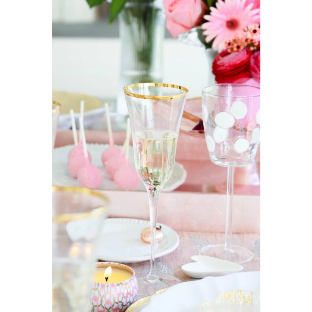 VIETRI Optical Gold Champagne Glass For Sale In Raleigh - Image 6 of 11