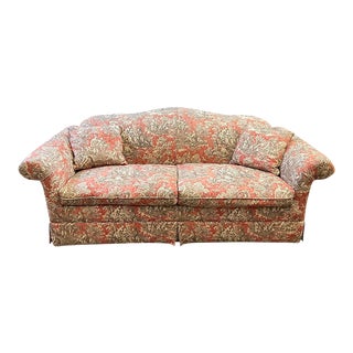 Custom Made Goose Down Filled Sofa W/ European Pastoral Scenes Upholstery Late 20th C. For Sale