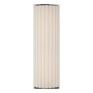 Ian K. Fowler for Visual Comfort Signature Palati Large Tall Sconce in Bronze with Linen Shade For Sale