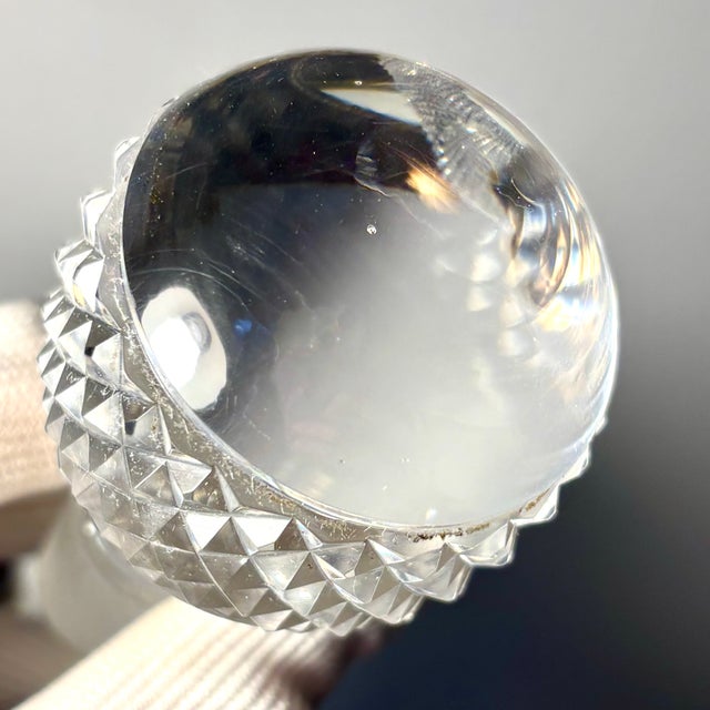 Pointed Diamond Crystal Carafe with Silver Neck from Baccarat For Sale - Image 14 of 18