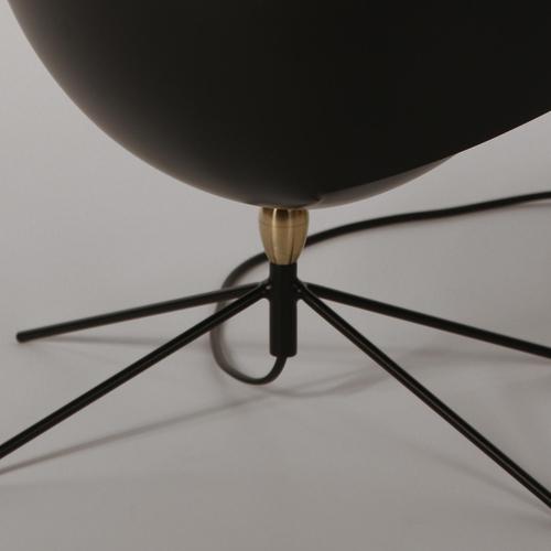 Metal Mid-Century Modern Black Saturn Table Lamp by Serge Mouille For Sale - Image 7 of 10