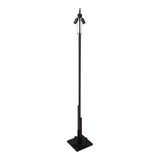 1940's Bronze Finish Tall Floor Lamp For Sale