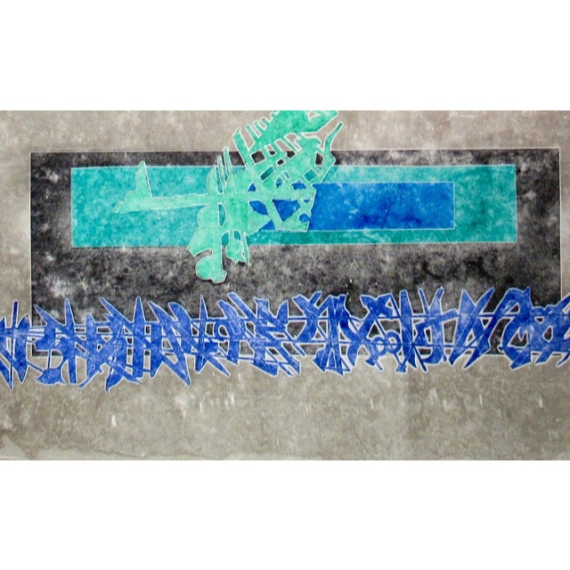 This artwork "untitled" c.1990, is an original woodcut with embossing on thick Wove paper by noted American artist Ruth...