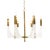 The Omeara chandelier features six candle-style lights, each perched on a sharp, angular lucite base connected to a...