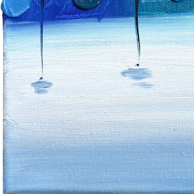 Textile Rainy Memories - Original Cool-Tone Figurative Abstract Oil Painting on Canvas by Ekaterina Ermilkina For Sale - Image 7 of 9