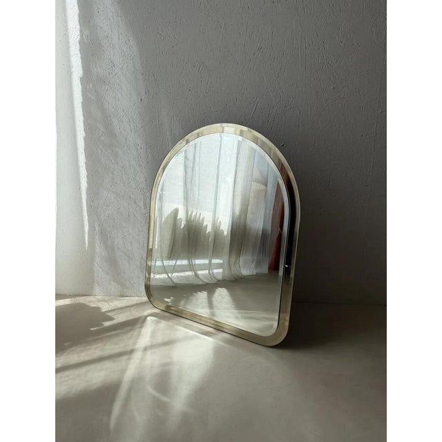 Glass Smoked Glass Mirror in Faceted Glass, 1970s For Sale - Image 7 of 9