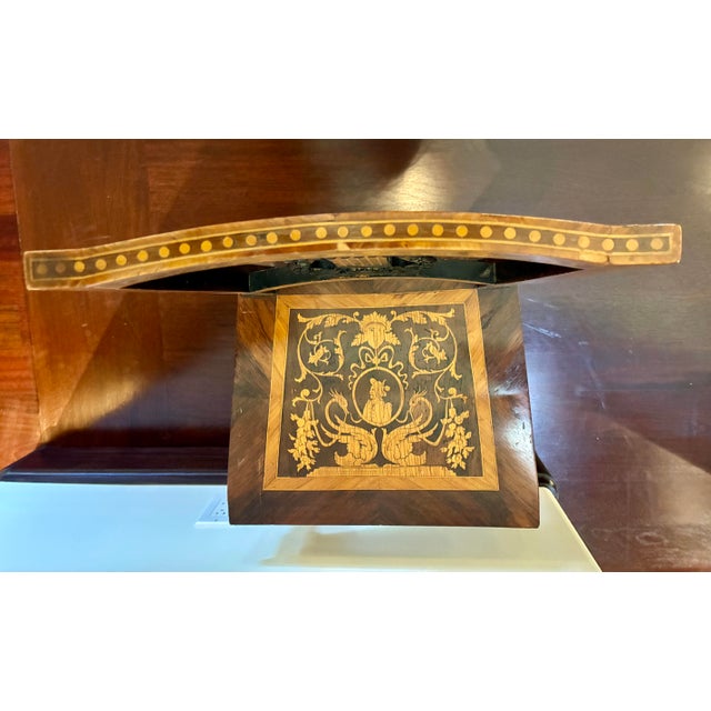 1900 - 1909 Fine Inlaid Marquetry Lyre-Back Side Chair, France, C. 1900 For Sale - Image 5 of 11