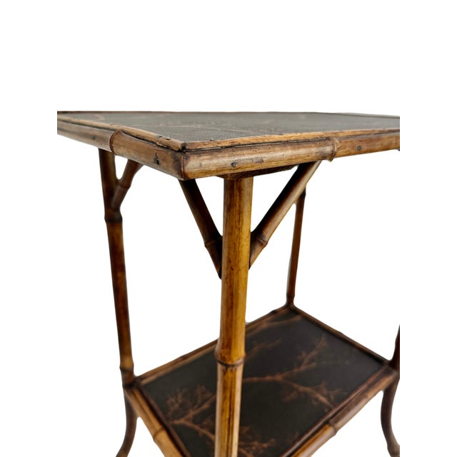 19th C Aesthetic Movement Burnt Bamboo Side Table For Sale - Image 10 of 10