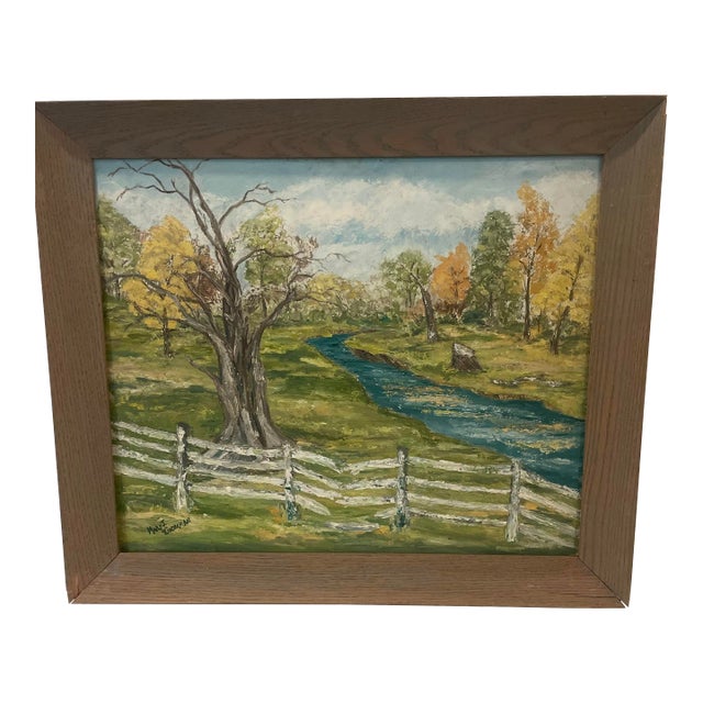 American Impressionist Landscape Painting of Kentucky Horse Farm With Rolling River For Sale
