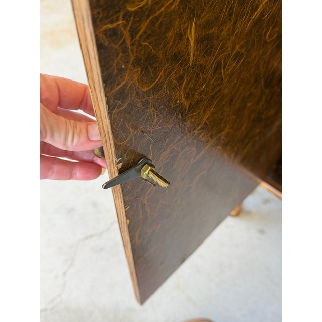 Vintage Coastal Tortoise Bamboo Sideboard Cabinet With Floral Decoupage & Crackle Finish For Sale - Image 9 of 12