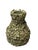 Vintage Italian 20" Encrusted Floral Ceramic Urn Vases - Pair in Muted Sage Green For Sale - Image 4 of 12