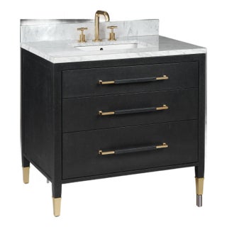 Currey & Company Verona 36" Black Vanity with Rectangular Undermount Sink For Sale