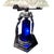 1980s Frankart Era Art Deco Style Chrome & Cobalt Figural Lamp With Vivian Glass Shade For Sale - Image 9 of 10