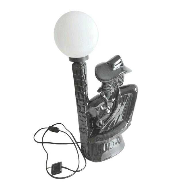 Postmodern Vintage Table Lamp with Ceramic Figure by Buthe, 1986 For Sale - Image 3 of 4