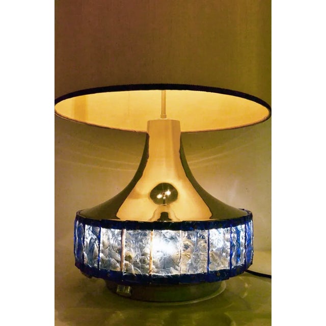 1970s Large Italian Table Lamp with Hammered Glasses, 1970s For Sale - Image 5 of 11