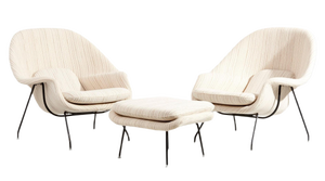 Set of Womb Chairs and Ottoman by Eero Saarinen for Knoll, Usa, 1960s
