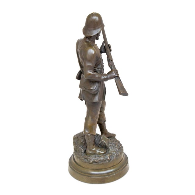 French French Soldier Patinated Bronze Sculpture For Sale - Image 3 of 6