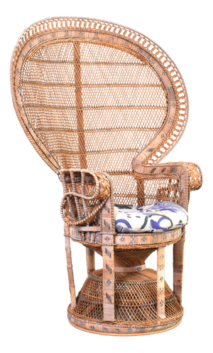 Mid-Century Modern Wicker Peacock Emmanuelle Chair from Kok Maison, 1970s