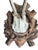 Roe Deer Trophy on wood plaque with oak leaves