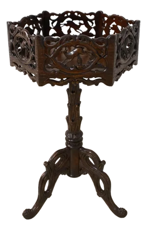 Black Forest Style Carved Pedestal Table