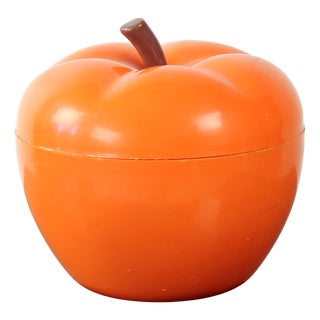 Orange Plastic Apple Box, Czechoslovakia, 1970s For Sale