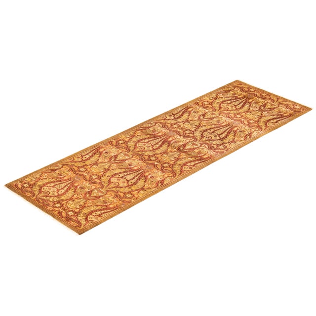 Yellow Mogul Hand-Knotted Runner Rug - Yellow, 2' 8" x 8' 1" For Sale - Image 8 of 8