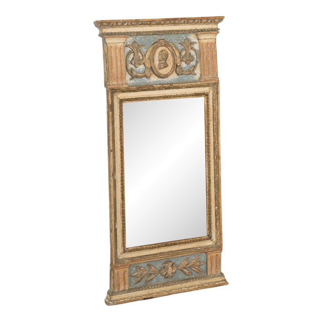 19th Century Swedish Gold Gilt Trumeau Mirror For Sale
