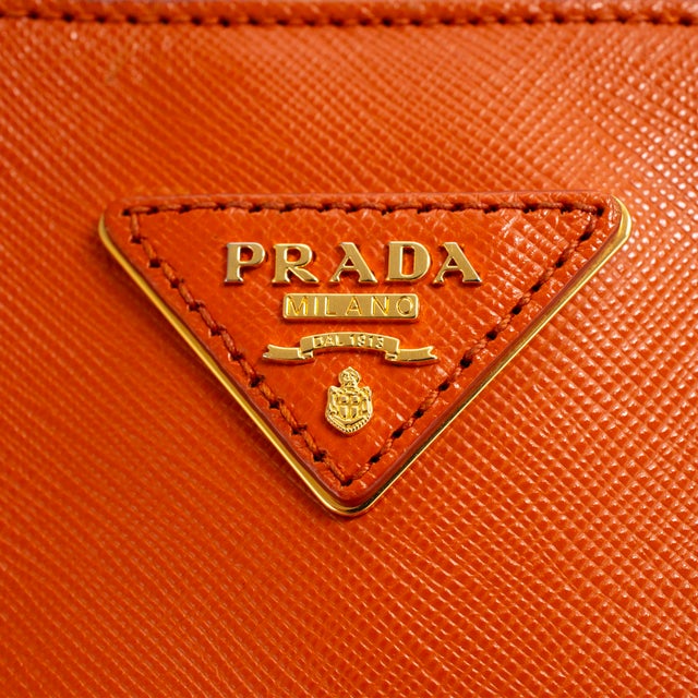 Prada Lux Galleria Saffiano Papaya Leather Large Tote Bag For Sale - Image 12 of 14