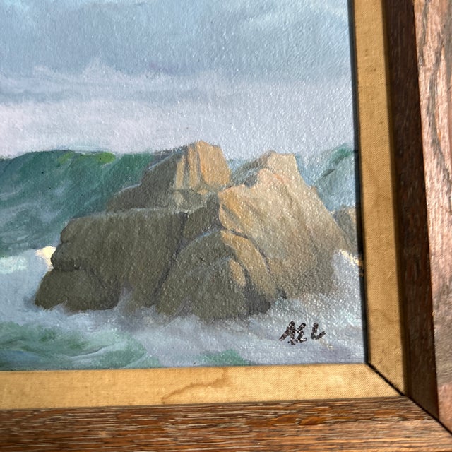 Impressionist 1970’s Original Impressionist Rocky Beach Seascape Painting For Sale - Image 3 of 7