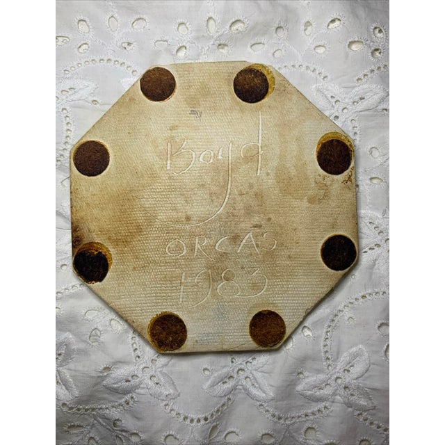 Late 20th Century Vintage Handmade Decorative Octagon Trivet With Night Sky For Sale - Image 5 of 5