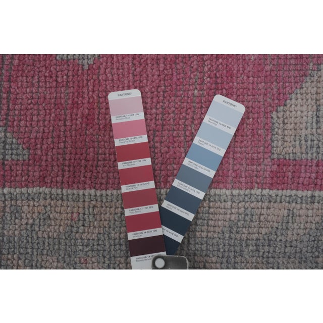 1960s Vintage Eagle Pictorial Turkish Herki Rug 3'3'' X 12'8'' For Sale - Image 12 of 13