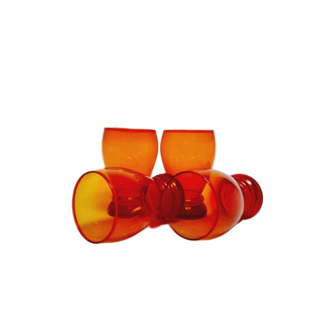 Postmodern Juice Set from Barbara Glassworks, Poland, 1970s, Set of 4, in Very Good conditions. Designed 1970 to 1979 This...