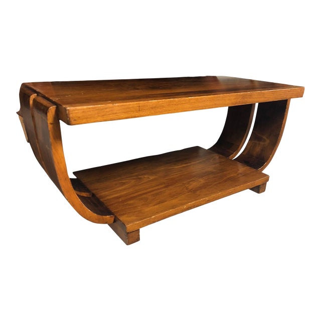Art Deco 2-Tier Mahogany Coffee Table by Brown Saltman Attributed to Gilbert Rohde For Sale
