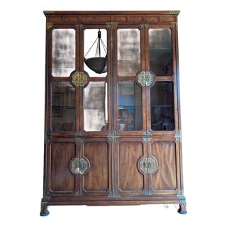 Vintage 1981 Henredon Asian Inspired China Cabinet For Sale