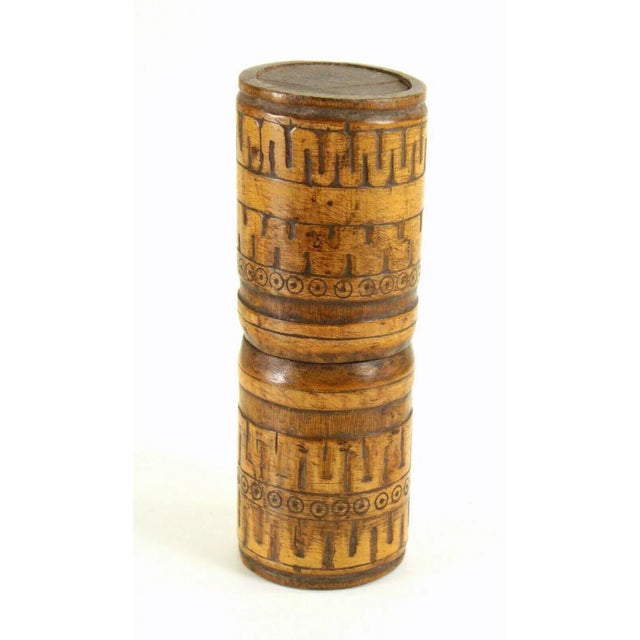 Brown Late 19th Century Carved Wood Lime Container Indonesia # 3 For Sale - Image 8 of 8