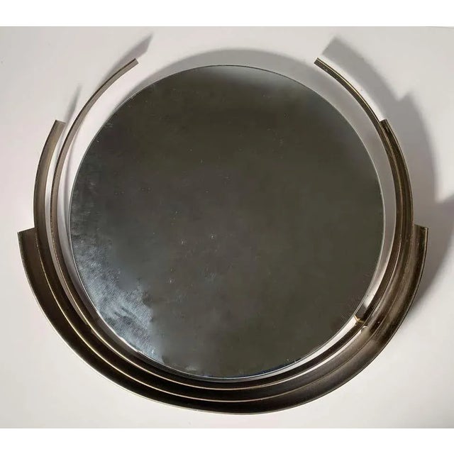 Mid-Century Modern Curtis Jere Brass Circular Round Mirror For Sale - Image 3 of 9