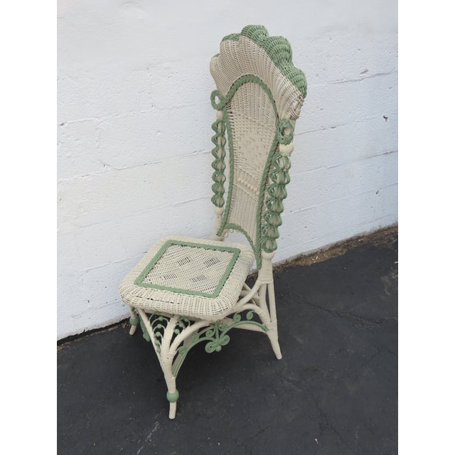 Victorian Victorian Woven Wicker Side Accent Chair 6590 For Sale - Image 3 of 17