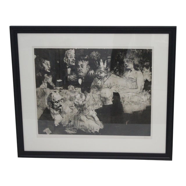 "Election Night" Etching Jack Levine 1969 For Sale