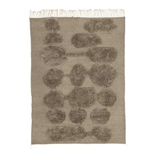 Textured Organic Shapes Hand-Knotted Wool Rug | 8'0" X 6'0" | One of a Kind For Sale