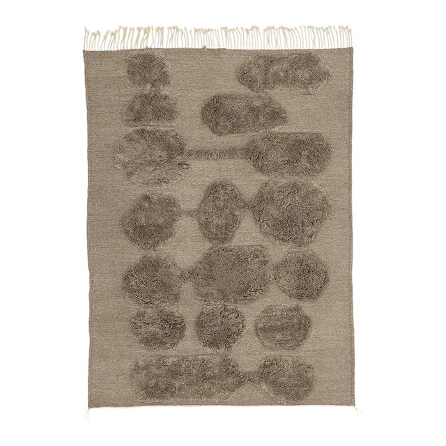 Textured Organic Shapes Hand-Knotted Wool Rug | 8'0" X 6'0" | One of a Kind For Sale