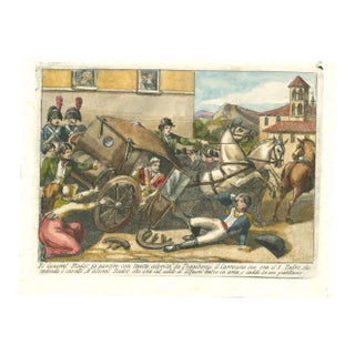 Bartolomeo Pinelli, the Departure, Original Etching, 1850 For Sale