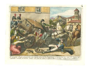 Bartolomeo Pinelli, the Departure, Original Etching, 1850