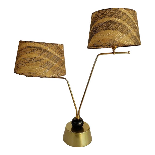 1950s Mid-Century Atomic 2-Arm Lamp, Fiberglass Shades For Sale