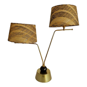 1950s Mid-Century Atomic 2-Arm Lamp, Fiberglass Shades