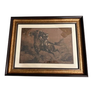 After Charles Schreyvogel Painting of Horse 19th Century Signed For Sale