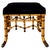 Vintage Regency Style Faux Bamboo Accent Bench With Black Upholstered Seat #2 For Sale - Image 10 of 10